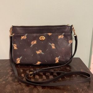 Coach Crossbody Purse Pebbled Leather Musical Penguins with Trumpets